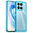 Coque Rebord Contour Silicone et Vitre Transparente Housse Etui J01S pour Huawei Honor X8a 4G Bleu