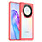 Coque Rebord Contour Silicone et Vitre Transparente Housse Etui J01S pour Huawei Honor X9a 5G Rose Rouge