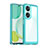 Coque Rebord Contour Silicone et Vitre Transparente Housse Etui J01S pour Huawei Nova 11i Cyan