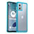 Coque Rebord Contour Silicone et Vitre Transparente Housse Etui J01S pour Motorola Moto G53 5G Bleu
