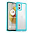 Coque Rebord Contour Silicone et Vitre Transparente Housse Etui J01S pour Motorola Moto G73 5G Cyan