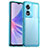 Coque Rebord Contour Silicone et Vitre Transparente Housse Etui J01S pour Oppo A1 Pro 5G Cyan