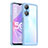 Coque Rebord Contour Silicone et Vitre Transparente Housse Etui J01S pour Oppo A78 5G Bleu