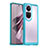 Coque Rebord Contour Silicone et Vitre Transparente Housse Etui J01S pour Oppo Reno10 5G Cyan