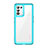 Coque Rebord Contour Silicone et Vitre Transparente Housse Etui J01S pour Realme Q3s 5G Cyan