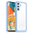 Coque Rebord Contour Silicone et Vitre Transparente Housse Etui J01S pour Samsung Galaxy A14 5G Bleu