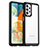 Coque Rebord Contour Silicone et Vitre Transparente Housse Etui J01S pour Samsung Galaxy A23 4G Noir