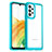 Coque Rebord Contour Silicone et Vitre Transparente Housse Etui J01S pour Samsung Galaxy A33 5G Cyan