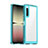 Coque Rebord Contour Silicone et Vitre Transparente Housse Etui J01S pour Sony Xperia 10 V Cyan