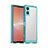 Coque Rebord Contour Silicone et Vitre Transparente Housse Etui J01S pour Sony Xperia 5 V Cyan