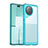 Coque Rebord Contour Silicone et Vitre Transparente Housse Etui J01S pour Xiaomi Civi 3 5G Cyan