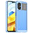 Coque Rebord Contour Silicone et Vitre Transparente Housse Etui J01S pour Xiaomi Poco M4 5G Bleu Ciel