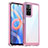 Coque Rebord Contour Silicone et Vitre Transparente Housse Etui J01S pour Xiaomi Poco M4 Pro 5G Rose Rouge