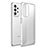 Coque Rebord Contour Silicone et Vitre Transparente Housse Etui pour Samsung Galaxy A23 5G Blanc Translucide