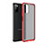 Coque Rebord Contour Silicone et Vitre Transparente Housse Etui pour Samsung Galaxy M02s Rouge