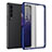 Coque Rebord Contour Silicone et Vitre Transparente Housse Etui pour Samsung Galaxy Z Fold3 5G Bleu