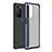 Coque Rebord Contour Silicone et Vitre Transparente Housse Etui WL1 pour OnePlus 9 Pro 5G Bleu