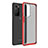 Coque Rebord Contour Silicone et Vitre Transparente Housse Etui WL1 pour OnePlus 9 Pro 5G Rouge