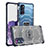 Coque Rebord Contour Silicone et Vitre Transparente Housse Etui WL1 pour Samsung Galaxy S20 5G Bleu Royal