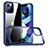 Coque Rebord Contour Silicone et Vitre Transparente Miroir Housse Etui H04 pour Apple iPhone 12 Pro Bleu