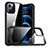 Coque Rebord Contour Silicone et Vitre Transparente Miroir Housse Etui H04 pour Apple iPhone 12 Pro Max Noir