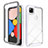 Coque Rebord Contour Silicone et Vitre Transparente Miroir Housse Etui M01 pour Google Pixel 4a Blanc