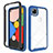 Coque Rebord Contour Silicone et Vitre Transparente Miroir Housse Etui M01 pour Google Pixel 4a Bleu