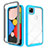 Coque Rebord Contour Silicone et Vitre Transparente Miroir Housse Etui M01 pour Google Pixel 4a Bleu Ciel