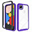 Coque Rebord Contour Silicone et Vitre Transparente Miroir Housse Etui M01 pour Google Pixel 4a Violet