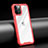 Coque Rebord Contour Silicone et Vitre Transparente Miroir Housse Etui M04 pour Apple iPhone 12 Pro Rouge