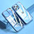 Coque Rebord Contour Silicone et Vitre Transparente Miroir Housse Etui M04 pour Apple iPhone 14 Pro Max Bleu