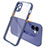 Coque Rebord Contour Silicone et Vitre Transparente Miroir Housse Etui M05 pour Apple iPhone 12 Violet
