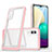 Coque Rebord Contour Silicone et Vitre Transparente Miroir Housse Etui MQ1 pour Samsung Galaxy A02 Or Rose