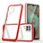 Coque Rebord Contour Silicone et Vitre Transparente Miroir Housse Etui MQ1 pour Samsung Galaxy A12 5G Rouge
