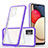 Coque Rebord Contour Silicone et Vitre Transparente Miroir Housse Etui MQ1 pour Samsung Galaxy M02s Violet