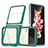 Coque Rebord Contour Silicone et Vitre Transparente Miroir Housse Etui MQ1 pour Samsung Galaxy Z Flip3 5G Vert