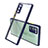 Coque Rebord Contour Silicone et Vitre Transparente Miroir Housse Etui N02 pour Samsung Galaxy Note 20 5G Bleu Royal