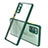 Coque Rebord Contour Silicone et Vitre Transparente Miroir Housse Etui N02 pour Samsung Galaxy Note 20 5G Vert Nuit