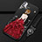 Coque Silicone Dos de Fille Souple Couleur Unie Etui Housse M01 pour Apple iPhone 11 Rouge et Noir