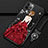 Coque Silicone Dos de Fille Souple Couleur Unie Etui Housse pour Apple iPhone 12 Pro Max Rouge et Noir