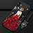 Coque Silicone Dos de Fille Souple Couleur Unie Etui Housse pour Apple iPhone 12 Rouge et Noir