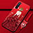 Coque Silicone Dos de Fille Souple Couleur Unie Etui Housse pour Oppo K7 5G Rouge