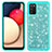 Coque Silicone et Plastique Housse Etui Protection Integrale 360 Degres Bling-Bling JX1 pour Samsung Galaxy A02s Cyan