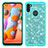 Coque Silicone et Plastique Housse Etui Protection Integrale 360 Degres Bling-Bling JX1 pour Samsung Galaxy A11 Cyan