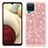 Coque Silicone et Plastique Housse Etui Protection Integrale 360 Degres Bling-Bling JX1 pour Samsung Galaxy A12 Nacho Or Rose