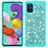 Coque Silicone et Plastique Housse Etui Protection Integrale 360 Degres Bling-Bling JX1 pour Samsung Galaxy A51 4G Cyan