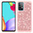 Coque Silicone et Plastique Housse Etui Protection Integrale 360 Degres Bling-Bling JX1 pour Samsung Galaxy A52 4G Or Rose