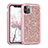 Coque Silicone et Plastique Housse Etui Protection Integrale 360 Degres Bling-Bling pour Apple iPhone 11 Pro Or Rose