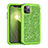 Coque Silicone et Plastique Housse Etui Protection Integrale 360 Degres Bling-Bling pour Apple iPhone 11 Pro Vert