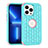 Coque Silicone et Plastique Housse Etui Protection Integrale 360 Degres Bling-Bling pour Apple iPhone 13 Pro Max Bleu